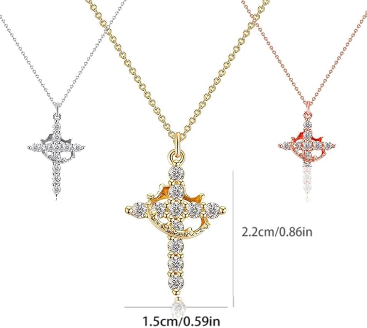 HolyCrossChains™ Crown Cross Necklace