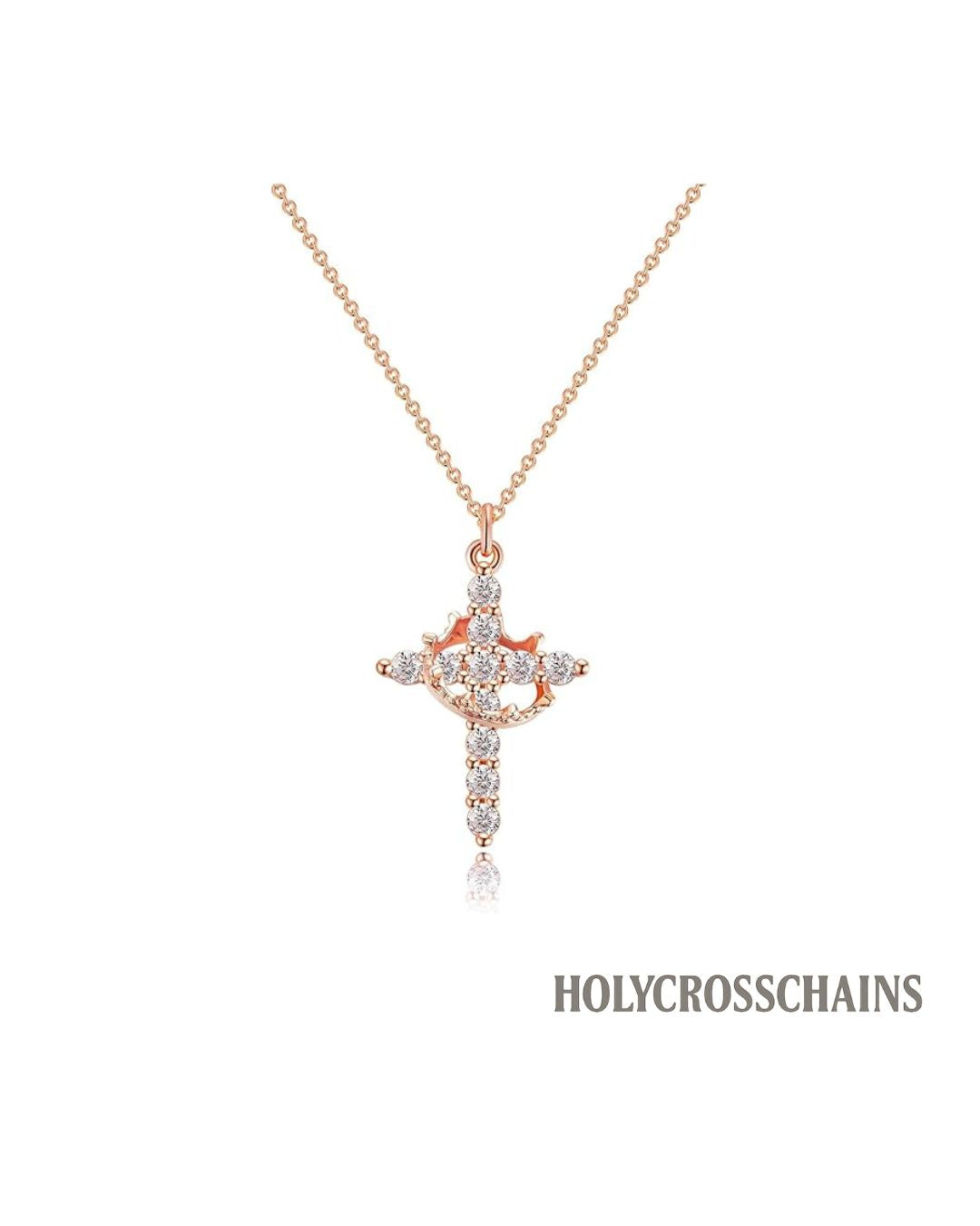 HolyCrossChains™ Crown Cross Necklace