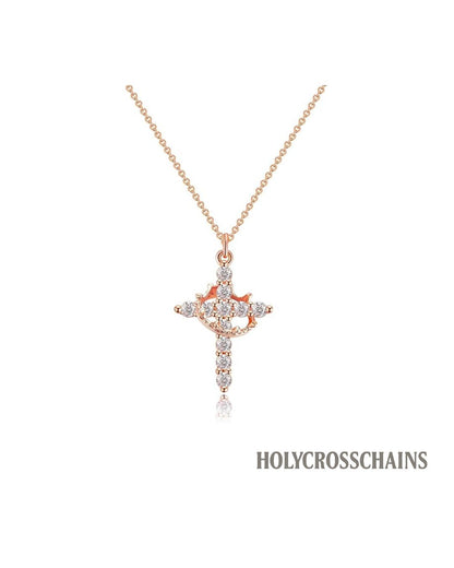 HolyCrossChains™ Crown Cross Necklace